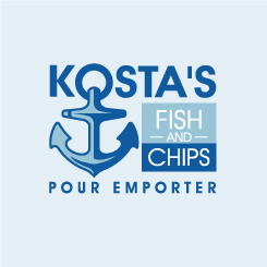 logo design KOSTA'S FISH AND CHIPS 