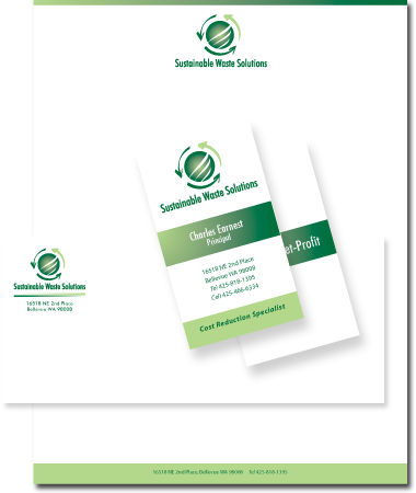 Letterhead  Logo Design on Logo Design Company   Stationery Design Sustainable Waste Solutions