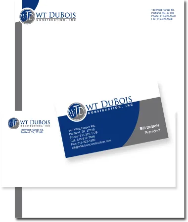 Stationery Design WT DuBois Construction